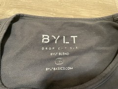 BYLT Shirt Mens L Premium Basics Drop Cut Lux Performance Workout Gym Training