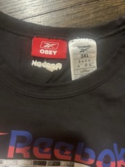 Reebok x OBEY Black Double-Sided Graphic Logo Crew Neck T-Shirt Men’s 3XL