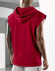 Men Sleeveless Hoodie Tank Top Quick Dry Fitness Bodybuilding Mesh Breathable