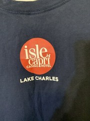 Isle of Capri Mens Sz 2XL Casino Lake Charles Blue Red T-Shirt Jackpot Winner