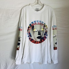 Palace Shirt Mens XL White Flat Stancey Longsleeve Skateboard Graphic Mask Art