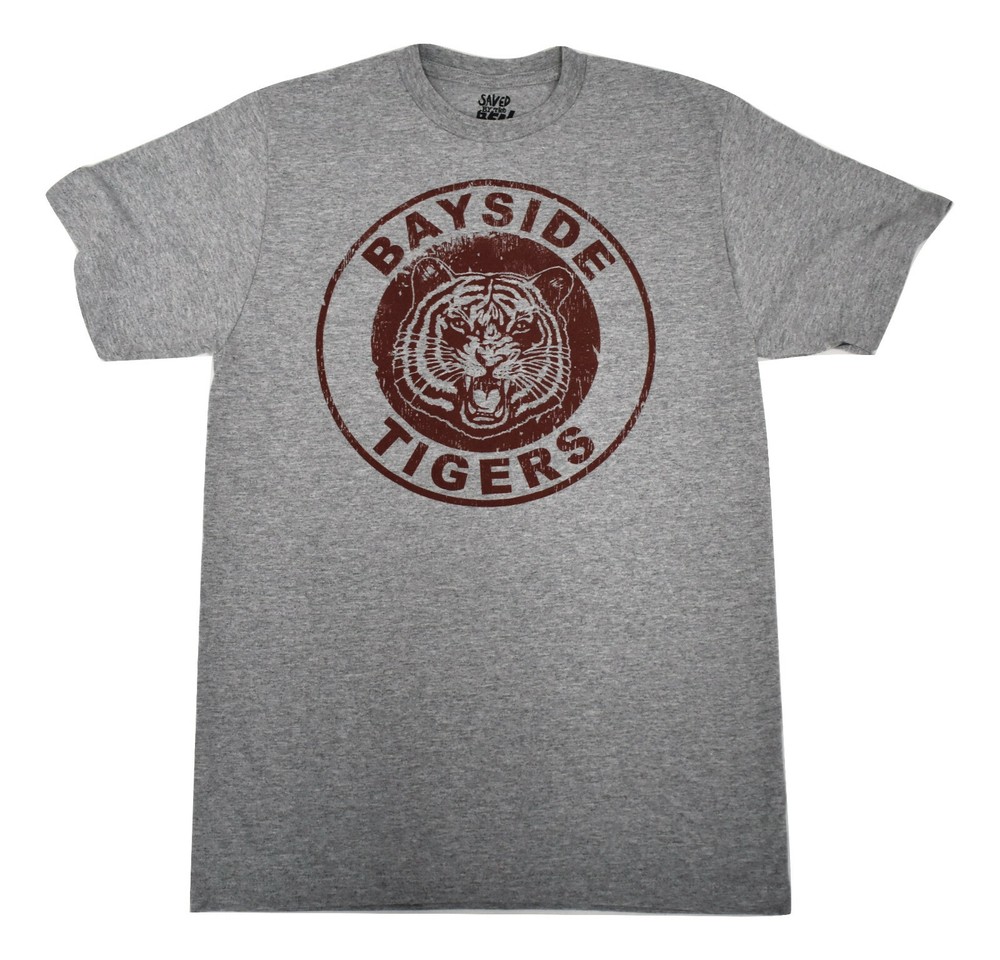Saved By The Bell Mens Bayside Tigers Gray Shirt New S