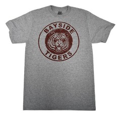 Saved By The Bell Mens Bayside Tigers Gray Shirt New S