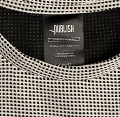 Publish Brand T-Shirt Black & White Streetwear Pocket Side Vent Round Hem Small