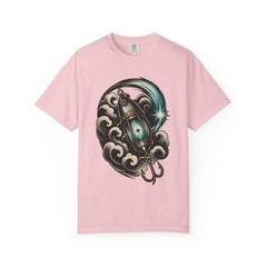 Blackwork Comet Fishing Lure Lantern T-Shirt Graphic