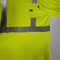 Dickies Hi-Visibility T-Shirt Yellow Mens Large Yellow Reflective Work Shirt