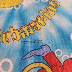 Vintage The Beatles Yellow Submarine Liquid Blue Tie Dye Shirt Mens Large Blue