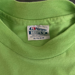 Vintage Hanes Beefy T Mens Shirt XL Green Single Stitch Tokyo Express 1991