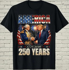 America 250th Anniversary Shirt Patriotic Washington Graphic Tee
