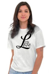 Live Laugh Love Cute Romantic Valentines Day Womens Crewneck T Shirt Tees Tops