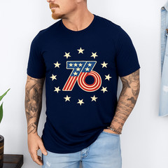 50th Birthday 1976 USA Bicentennial Groovy Retro Number 76 T-Shirt