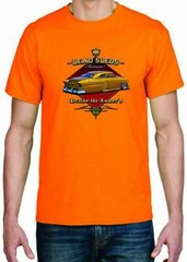 Adult DryBlend® T-Shirt – (SLEDS FOREVER – GOLD LOW RIDER HOT ROD)