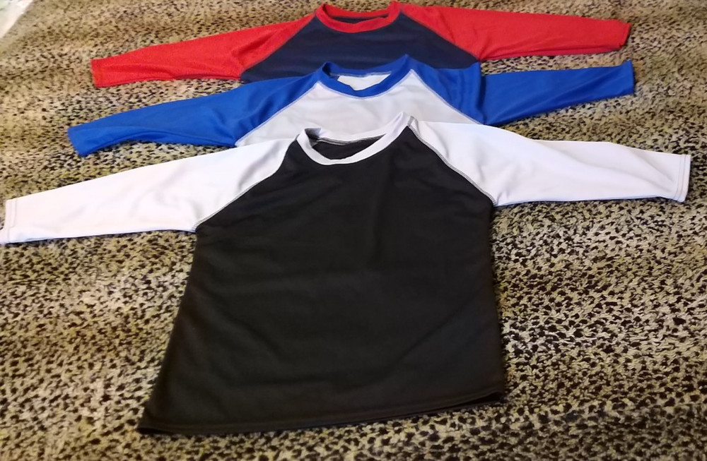 3 Packs Men’s 3/4 Sleeve Crew Neck Raglan Jersey Baseball Tee Shirts Size XS
