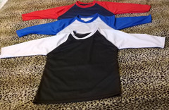 3 Packs Men’s 3/4 Sleeve Crew Neck Raglan Jersey Baseball Tee Shirts Size XS