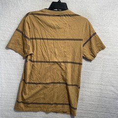 Denim Flower Shirt Brown Stripe Mens Medium Short Sleeve Portland Graphic