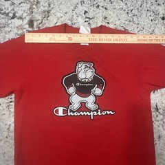 VTG Champion Georgia Bulldog Logo Mascot Crewneck Hip Hop Chain Shirt 90s Style