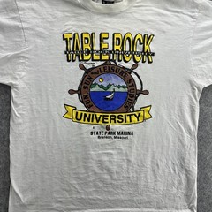 Vintage Table Rock University Shirt Mens XL White State Park Marina Missouri 90s