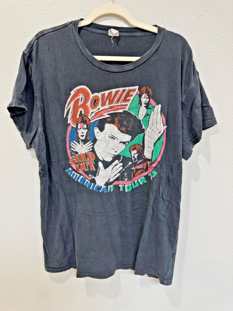 Madeworn DAVID BOWIE Sparkle Black Starman T-Shirt XXL Distressed RARE