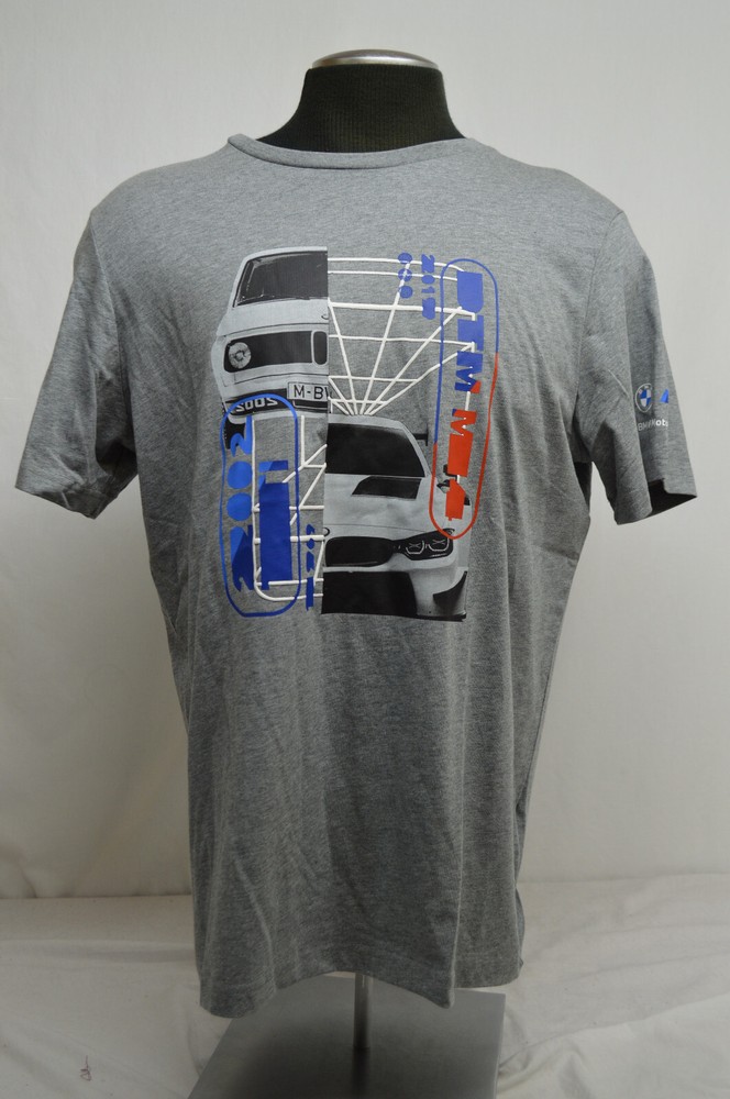 NEW Puma Men’s Large BMW MMS Motorsport Graphic Tee grey heather 531194-03