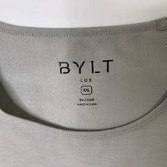 BYLT Shirt Mens XXL Grey Lux Classic Fit Long Sleeve 4 Way Stretch Straight Hem