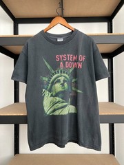 Vintage 2004 System of a Down Sad Statue of Liberty Faded Black T-shirt Sz L