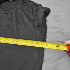 Men’s Plain Black Stretch T-Shirt Size Medium Lightweight Crew Neck Unbranded