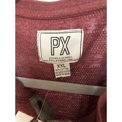 PX Clothing Mens XXL Burgundy Red Long Sleeve Henley Shirt Eco-Friendly 8PC1276M