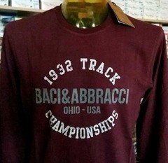 Men’s Long Sleeve T-Shirt Baci & Abbracci With Cuffs And Logo Print Art BAM2311