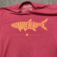 Howler Brothers Shark Shirt Mens Large Red Heed the Call Austin Texas