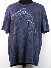 Marvel Black Panther Black & Blue Crystal Wash Tie Dye S/S T-Shirt 2X 50/52
