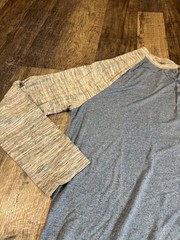 Lularoe Henley T-Shirts Cotton Blend Color Contrast Long Sleeve Hi-Low Size XL
