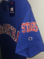 NWT Champion Dematha Catholic High School Small Mens Blue Graphic Logo Tee