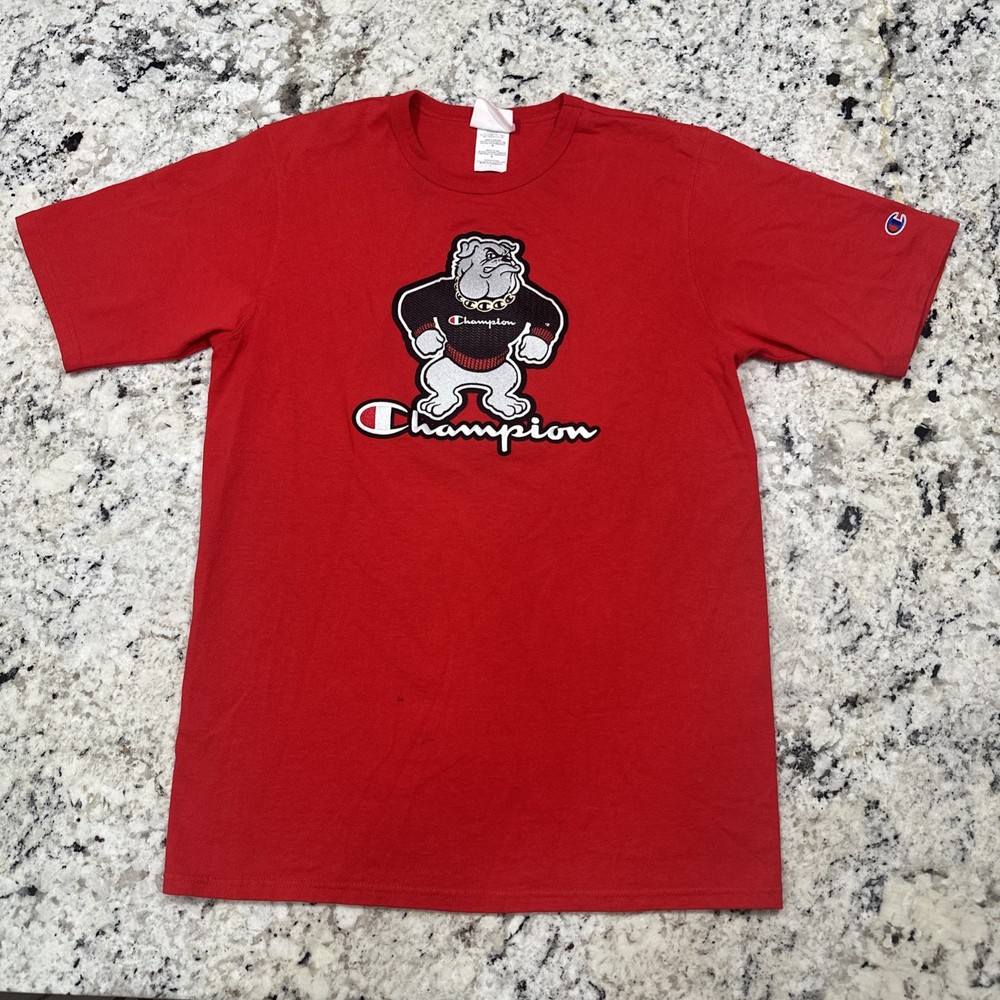 VTG Champion Georgia Bulldog Logo Mascot Crewneck Hip Hop Chain Shirt 90s Style