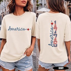 America 250 Shirt Front Back Tee | USA 1776 Spirit Patriotic T-Shirt S-5XL