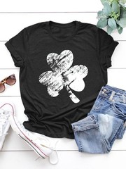 Women’S European And Summer Short-Sleeve Sports Casual T-Shirt, Stylish Printe