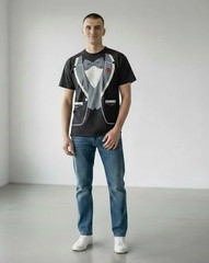 Vintage 1980s Fruit of the Loom Tuxedo Bowtie Graphic Formal Tee Shirt Men’s L