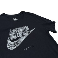 Nike Men’s Paris France City Skyline Logo T Shirt Black Size Large 21 x 28