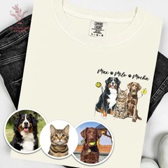 Custom Pet Photo Portrait Comfort Tee Personalized Dog Cat Picture Shirt