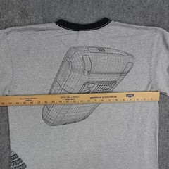 Vintage Palm Pilot Shirt Mens Large Gray Ringer Cell Phone PDA Tech Promo T Y2K