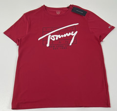 Tommy Hilfiger Men’s Crew Neck Short Sleeve Logo Graphic T-Shirt Red M