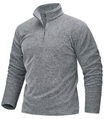 Mens Quarter Zip Sweatshirt Long Sleeve Pullover 1/4 Zip Winter Fleece Lined Top