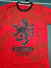 Men’s Bucheli Slim Fit Red Cotton/Lycra Stretch Fashion Tee Free Ship