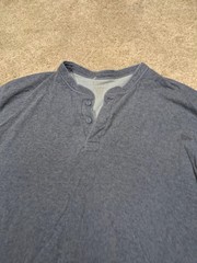 L.L.Bean River Driver Wool Henley Shirt Mens XLT Extra Large Tall Blue