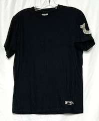 Lot of 2 True Religion Metallic Logo Black S/S 100% Cotton T-Shirts M