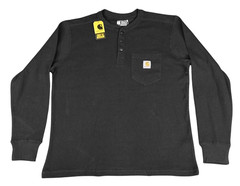 Carhartt Shirt Men’s Heavyweight Long Sleeve Henley Thermal Black, Navy, Heather