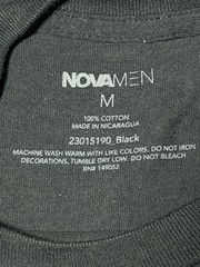 NOVA MEN Men’s Short Sleeve Cotton Knit Graphic Print T-Shirt Black M