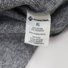 Members Mark Waffle Knit Thermal Shirt Mens XL Gray Crewneck Pullover Outdoor