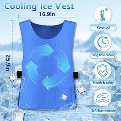 Cooling Ice Vest for Men Women Reusable, Lightweight & Sweat-Absorbent