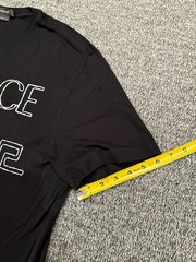 Versace Embroidered T Shirt Mitchel Black Crew Neck Short Sleeve Mens Size Large