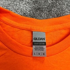 Gildan G5000 Heavy Cotton Basic T-Shirt Mens Large Orange Crew Neck Tee NWT New